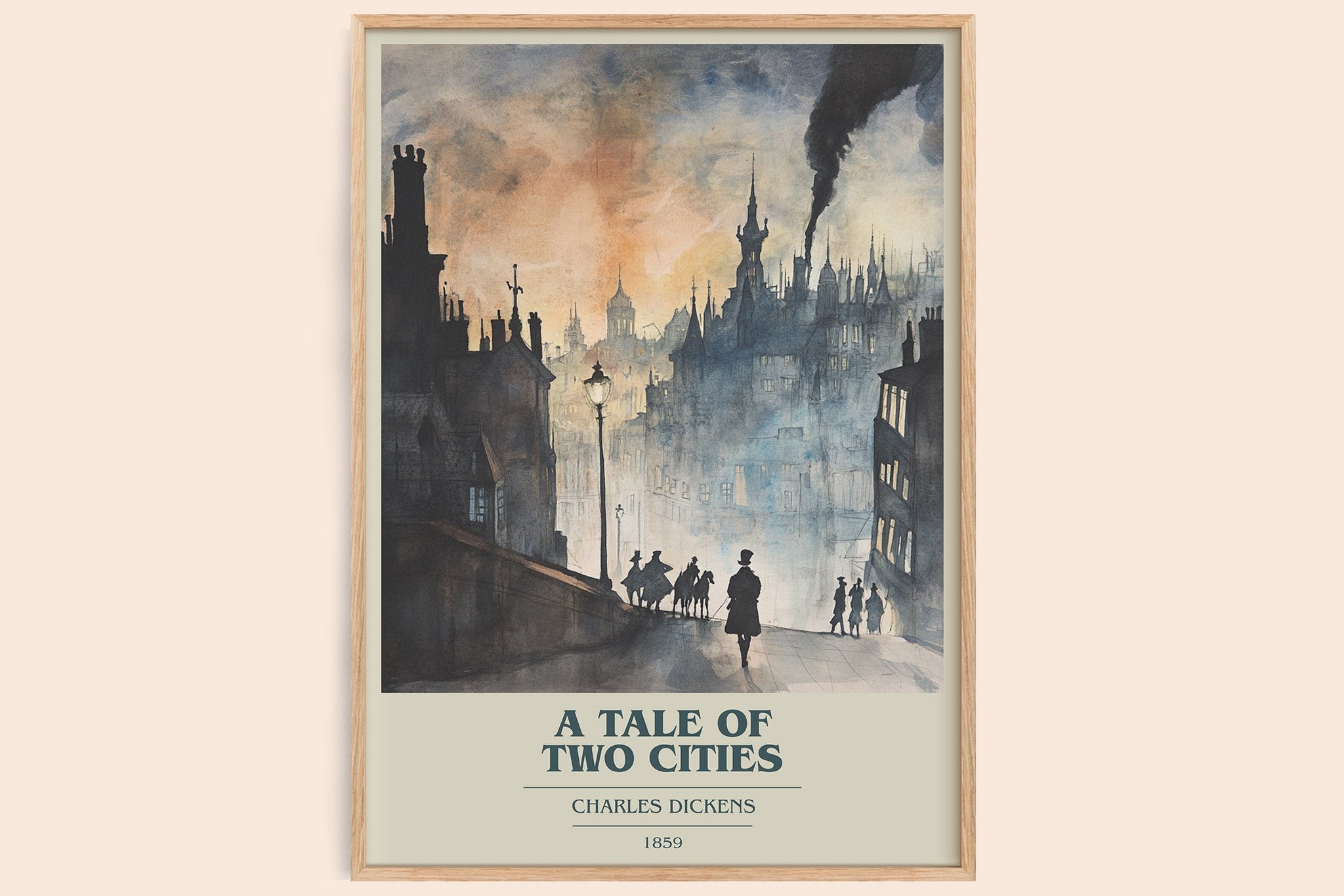 A Tale of Two Cities Book Cover Poster by Charles Dickens