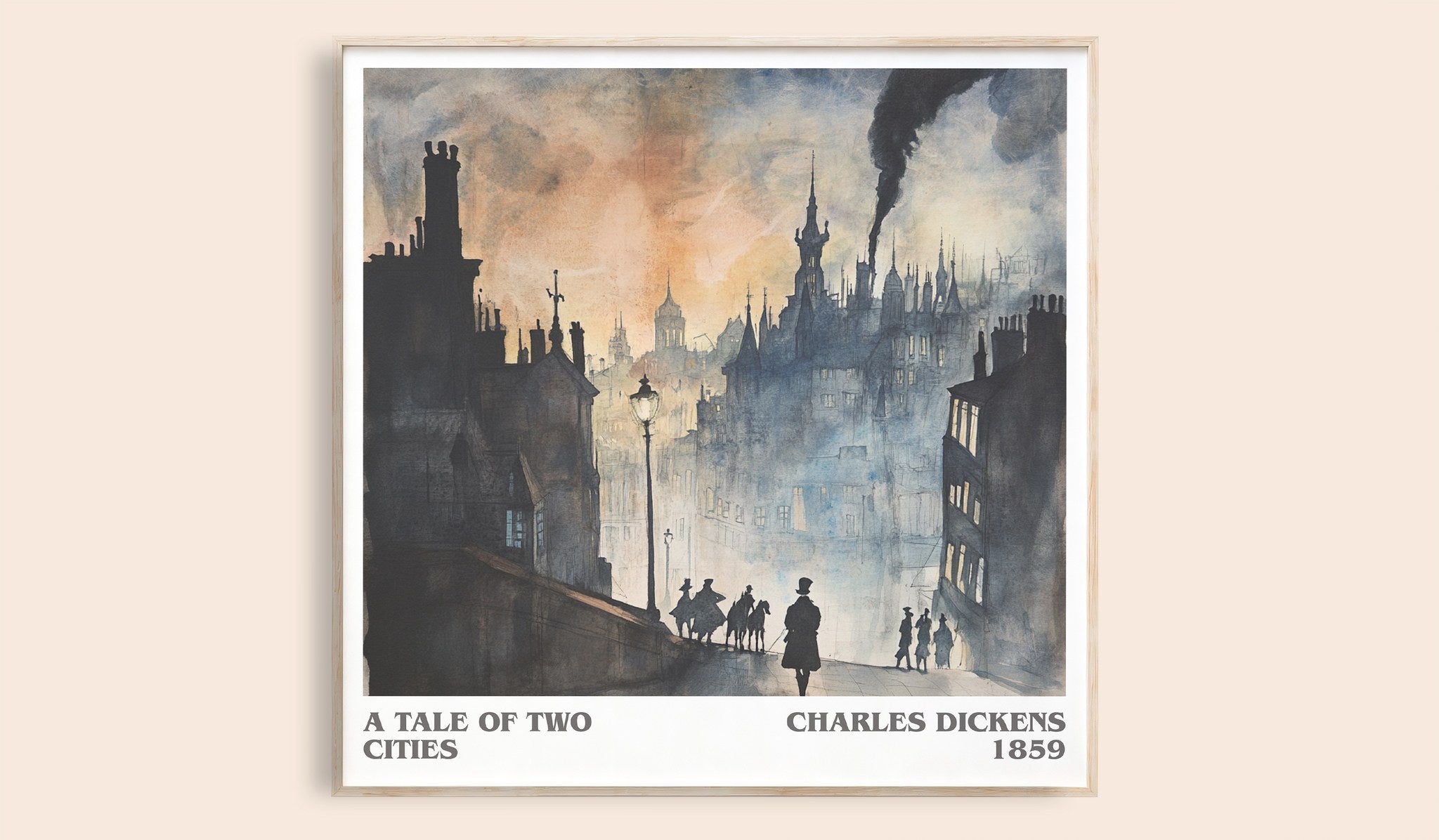 A Tale of Two Cities Literary Art Print by Charles Dickens