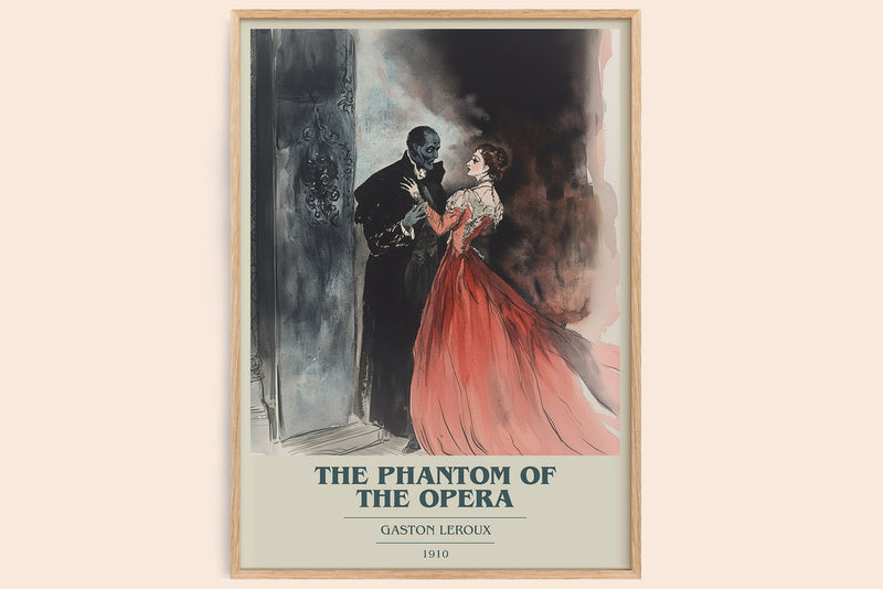 The Phantom of the Opera Book Cover Poster by Gaston Leroux (Modern Minimalist style)