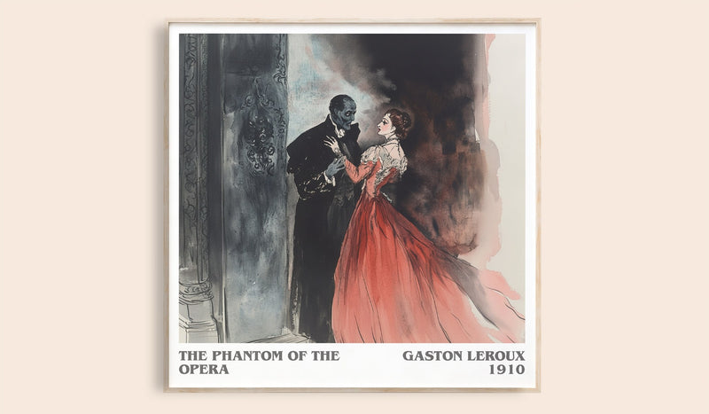 The Phantom of the Opera Literary Art Print by Gaston Leroux (Square style)