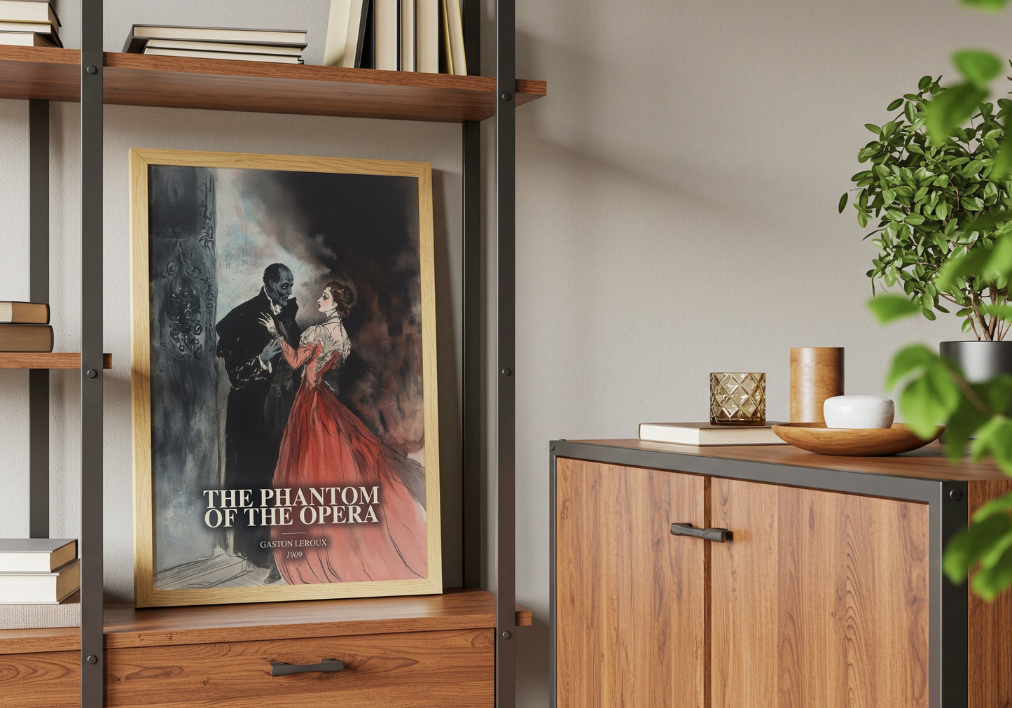 The Phantom Of The Opera book watercolour illustration paper finish options – matte satin gloss