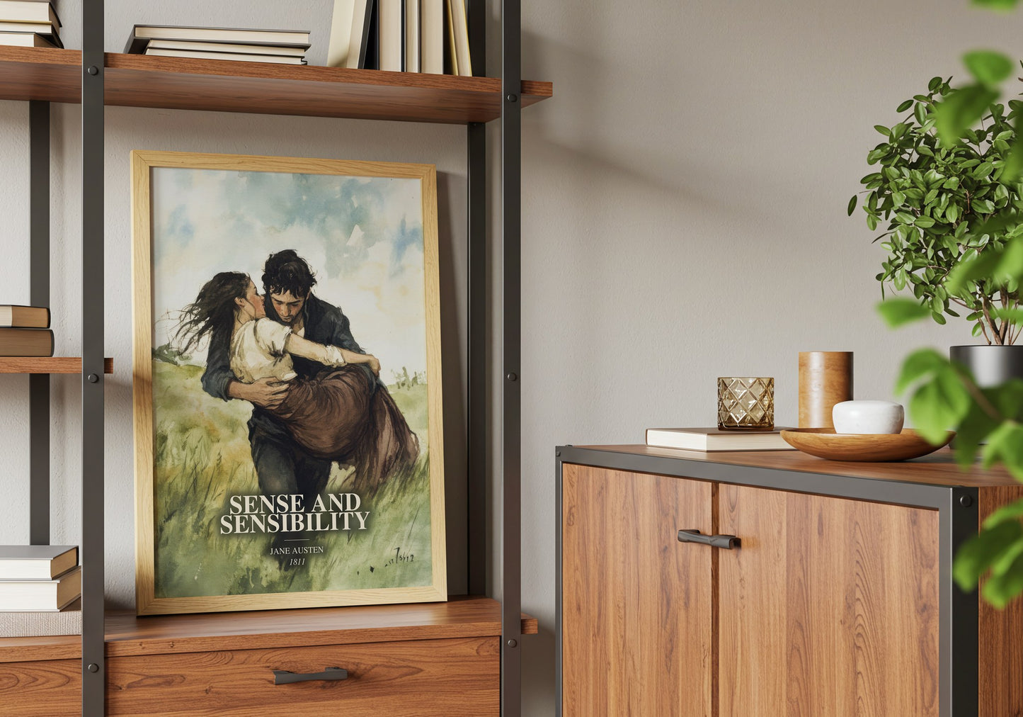 Sense And Sensibility book watercolour illustration paper finish options – matte satin gloss