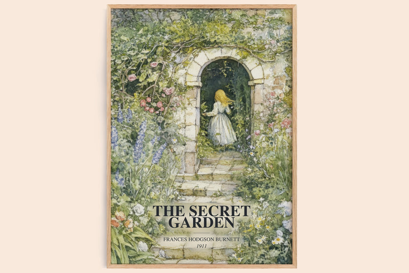 Secret Garden Book Watercolour Illustration by Frances Hodgson Burnett (Edge style)