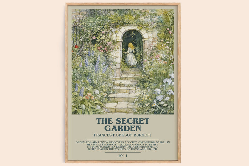 The Secret Garden Bookish Wall Art by Frances Hodgson Burnett (Modern style)