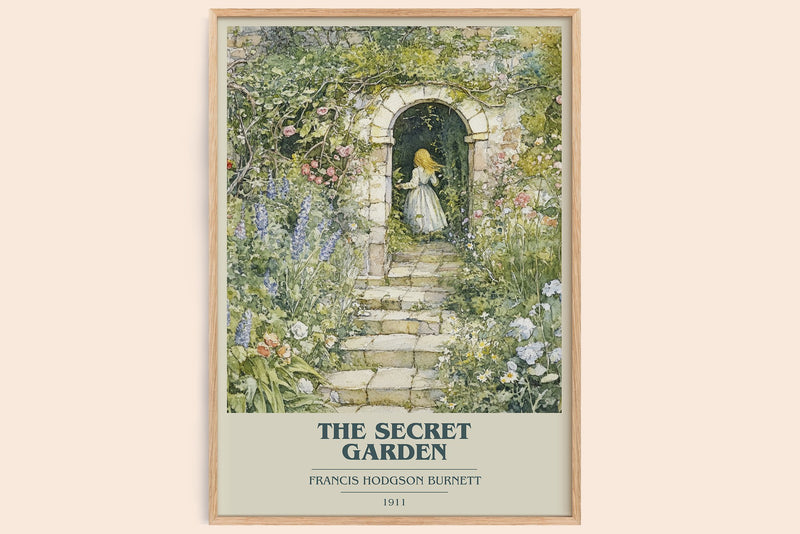 The Secret Garden Book Cover Poster by Frances Hodgson Burnett (Modern Minimalist style)