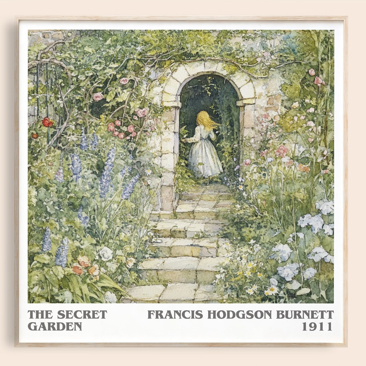 The Secret Garden Literary Art Print by Frances Hodgson Burnett