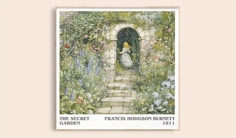The Secret Garden Literary Art Print by Frances Hodgson Burnett (Square style)