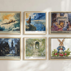 The Secret Garden Literary Art Print by Frances Hodgson Burnett – square print in a six-frame gallery wall