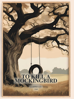 To Kill A Mockingbird watercolour book poster by Harper Lee – framed literary art print
