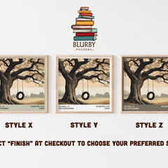 To Kill A Mockingbird Literary Art Print by Harper Lee – Style X, Y and Z square prints side by side – choose your finish