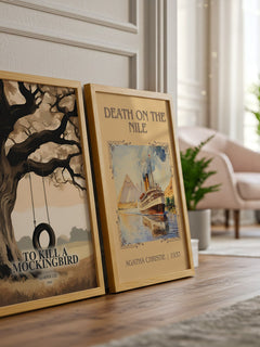 To Kill A Mockingbird watercolour print framed by window – literary home decor