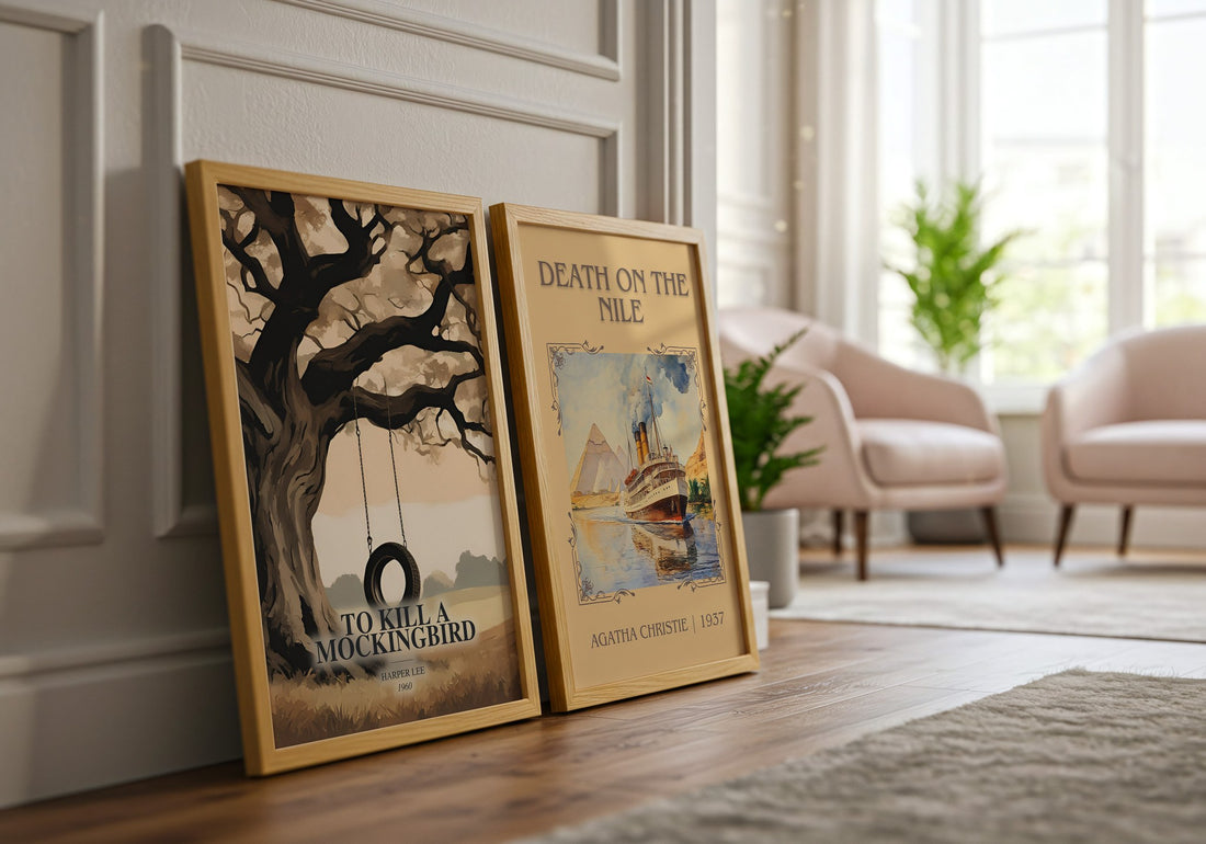 To Kill A Mockingbird watercolour print framed by window – literary home decor