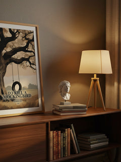 To Kill A Mockingbird watercolour print on bookshelf – Harper Lee fan gift