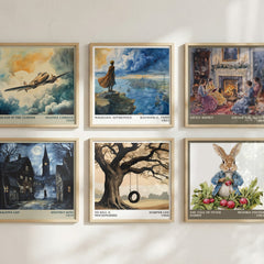 To Kill A Mockingbird Literary Art Print by Harper Lee – square print in a six-frame gallery wall
