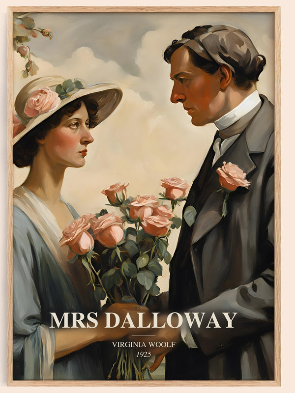 Mrs Dalloway watercolour book poster by Virginia Woolf – framed literary art print
