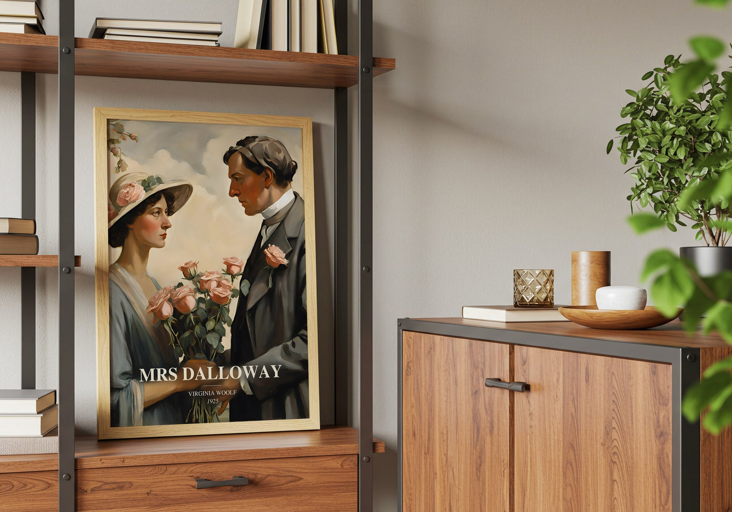 Mrs Dalloway book watercolour illustration paper finish options – matte satin gloss