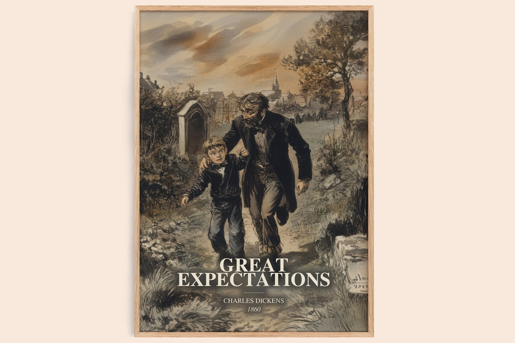 Great Expectations Book Watercolour Illustration by Charles Dickens