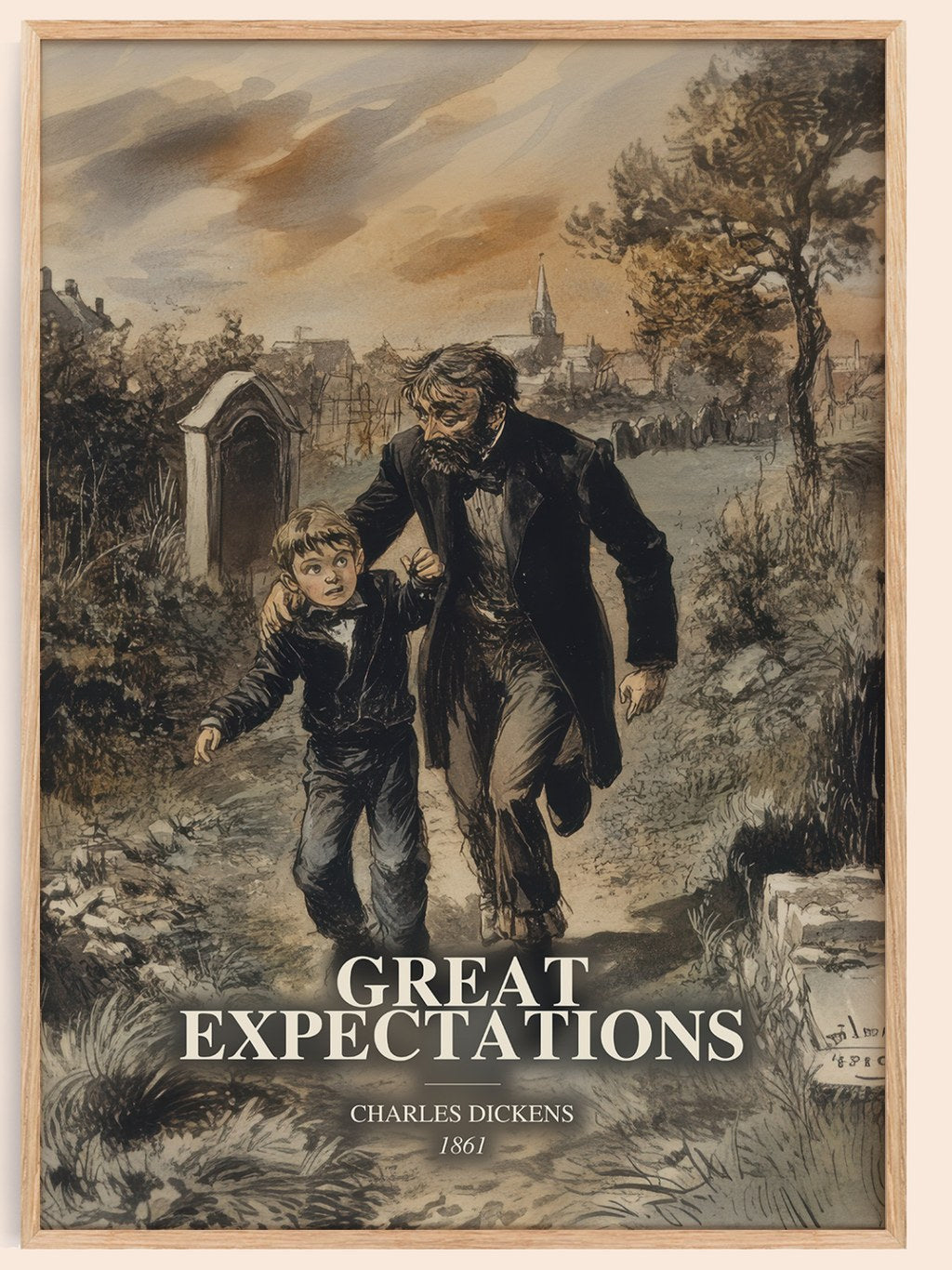 Great Expectations Book Watercolour Illustration by Charles Dickens