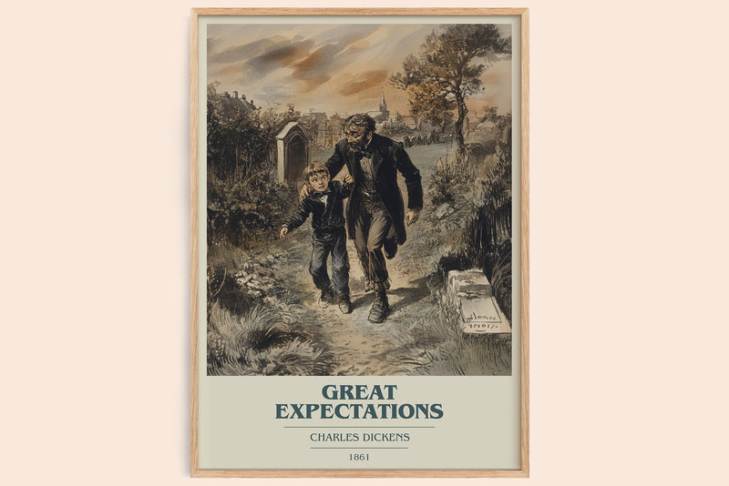 Great Expectations Book Cover Poster by Charles Dickens (Modern Minimalist style)