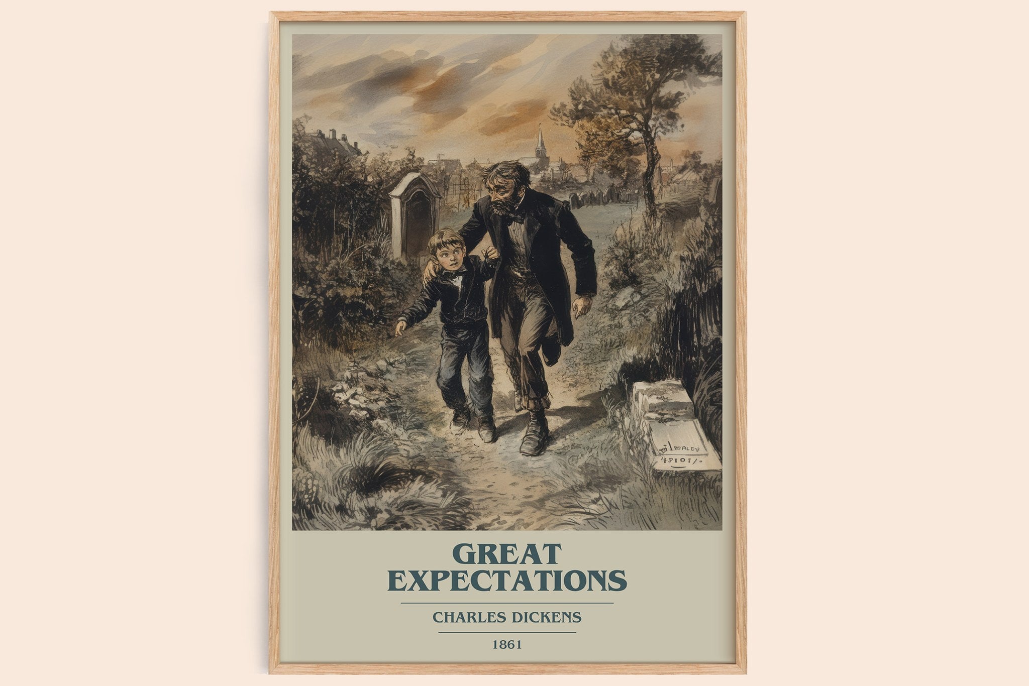 Great Expectations Book Cover Poster by Charles Dickens