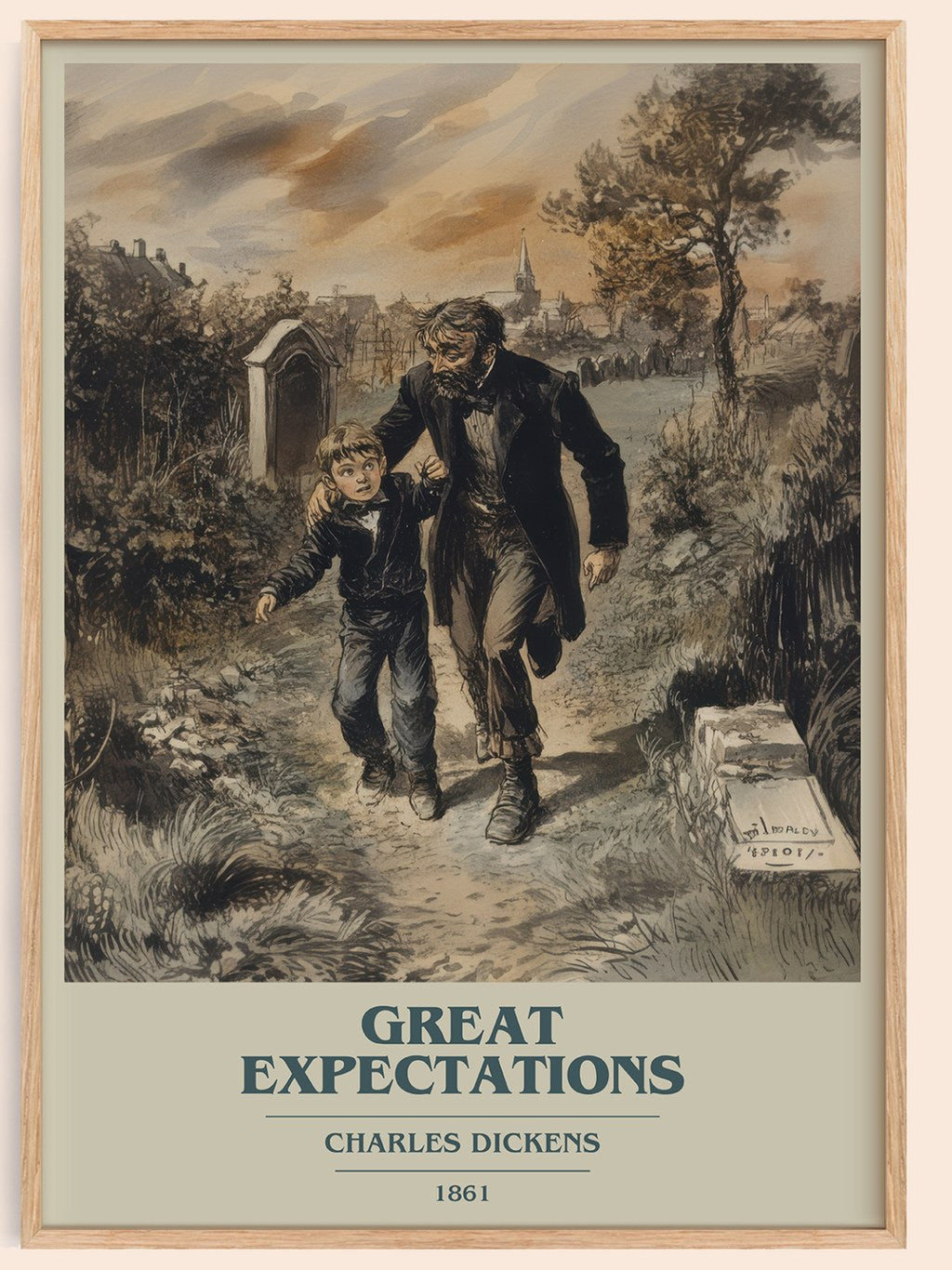 Great Expectations Book Cover Poster by Charles Dickens