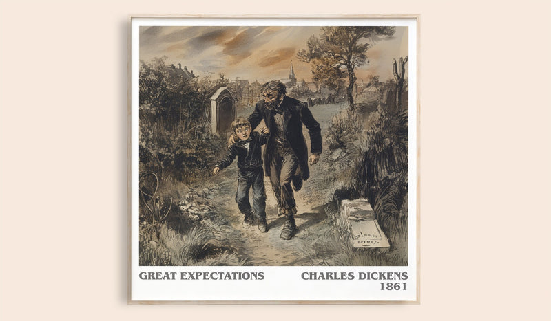 Great Expectations Literary Art Print by Charles Dickens (Square style)