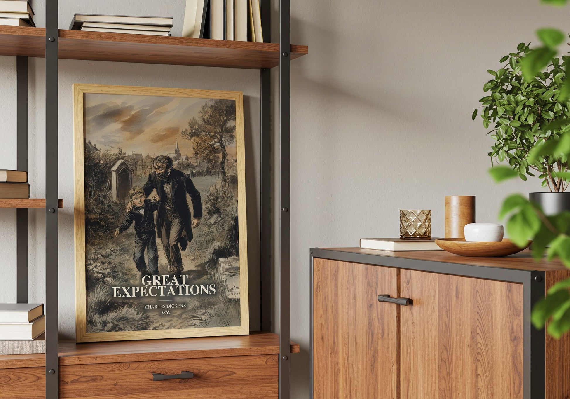 Great Expectations book watercolour illustration paper finish options – matte satin gloss