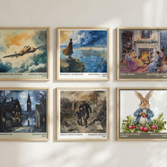 Great Expectations Literary Art Print by Charles Dickens – square print in a six-frame gallery wall