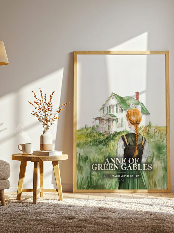 Anne Of Green Gables watercolour print in frame leaning in hallway – childrens wall art