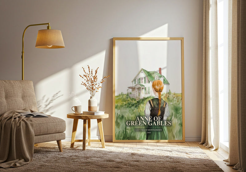 Anne Of Green Gables watercolour print in frame leaning in hallway – childrens wall art