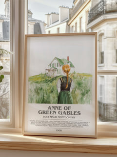 Anne of Green Gables Bookish Wall Art by Lucy Maud Montgomery – framed print by a bright window