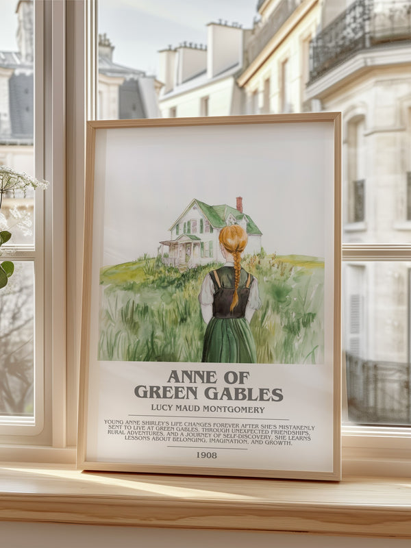 Anne of Green Gables Bookish Wall Art by Lucy Maud Montgomery – framed print by a bright window