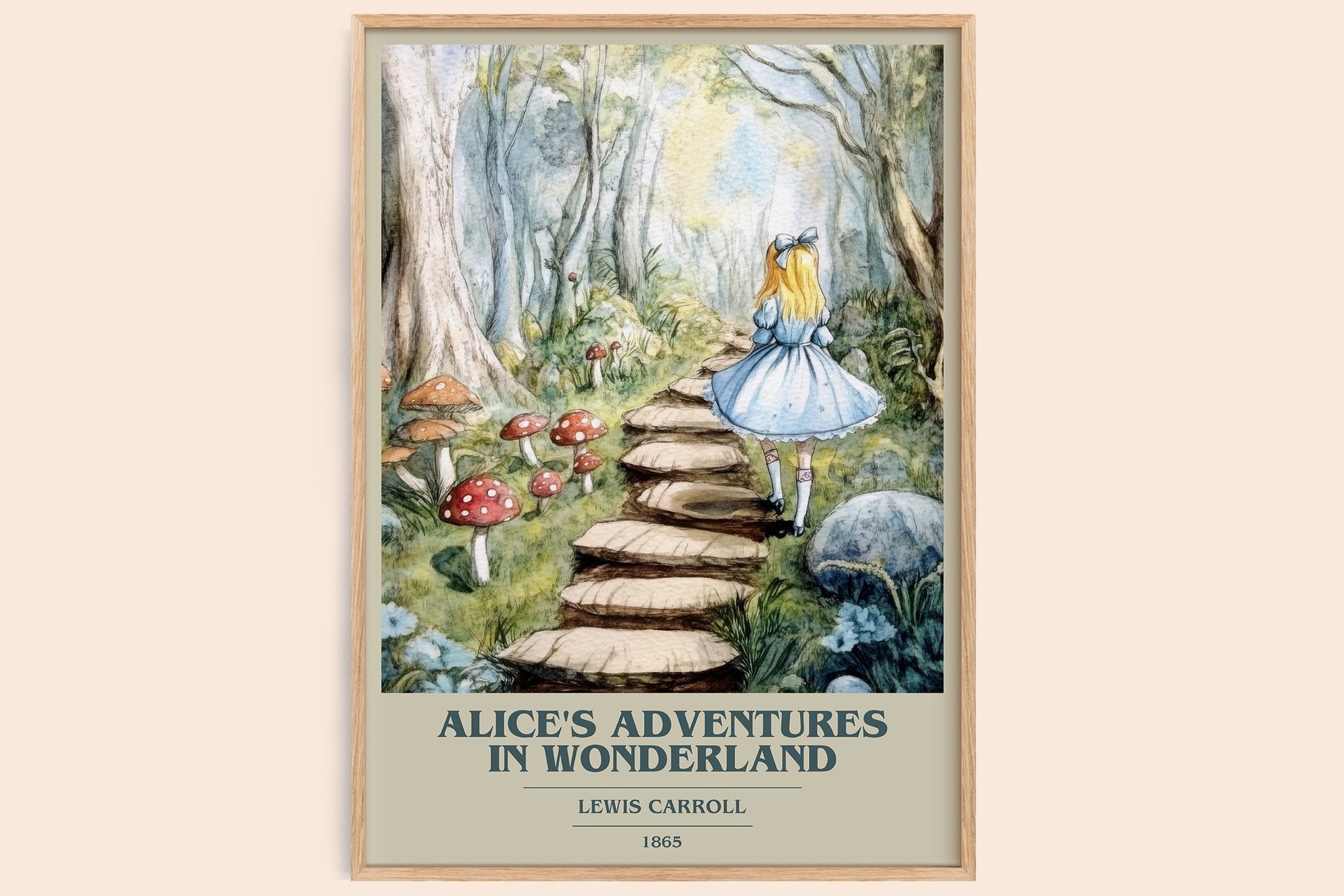 Alice's Adventures in Wonderland Book Cover Poster by Lewis Carroll