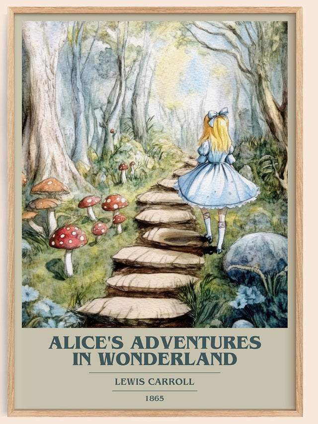 Alice's Adventures in Wonderland Book Cover Poster by Lewis Carroll