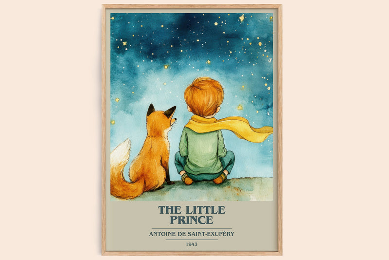 The Little Prince Book Cover Poster by Antoine de Saint-Exupéry (Modern Minimalist style)