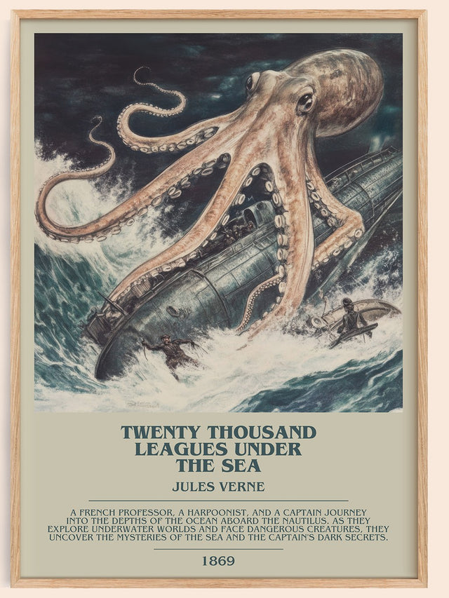 Twenty Thousand Leagues Under the Sea Bookish Wall Art by Jules Verne