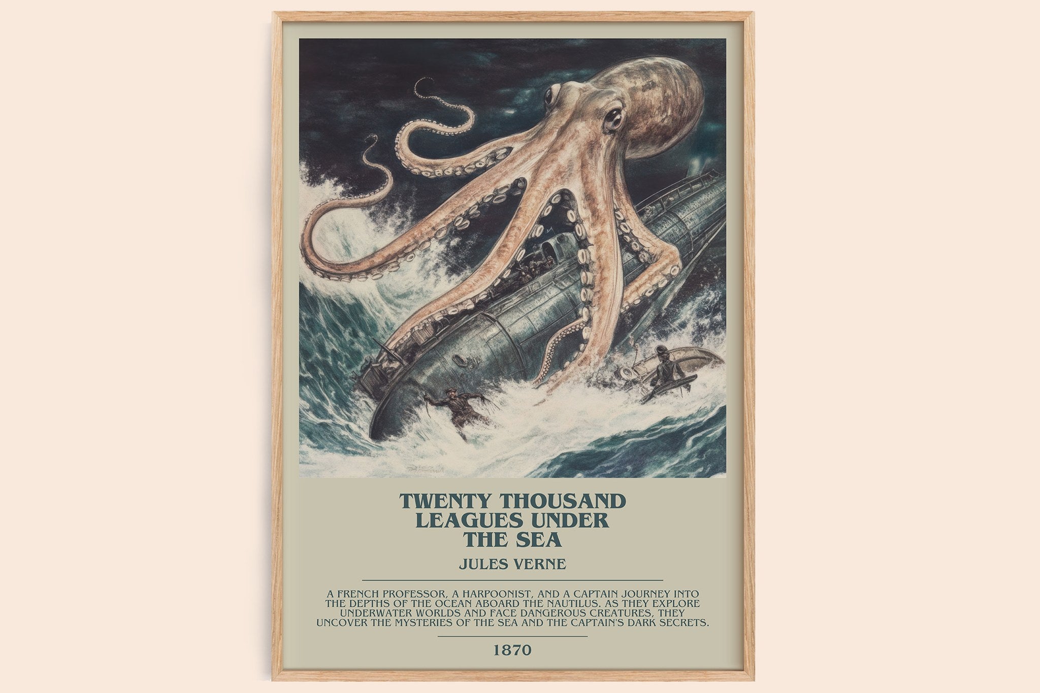 Twenty Thousand Leagues Under the Sea Bookish Wall Art by Jules Verne