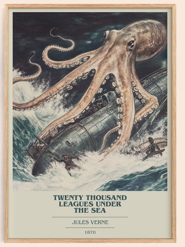 Twenty Thousand Leagues Under the Sea Book Cover Poster by Jules Verne