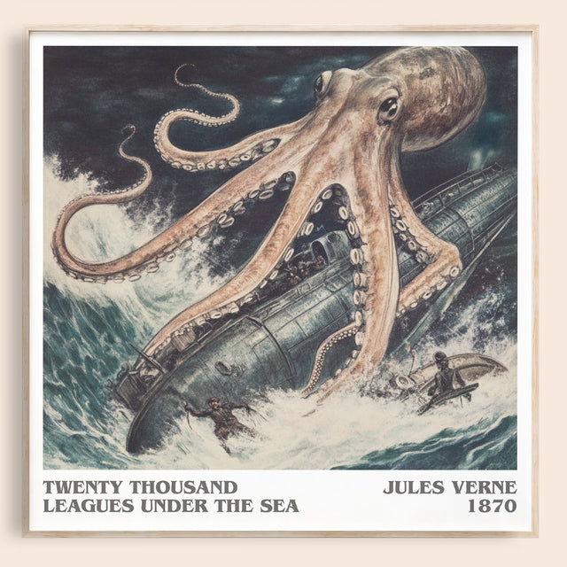 Twenty Thousand Leagues Under the Sea Literary Art Print by J. Verne
