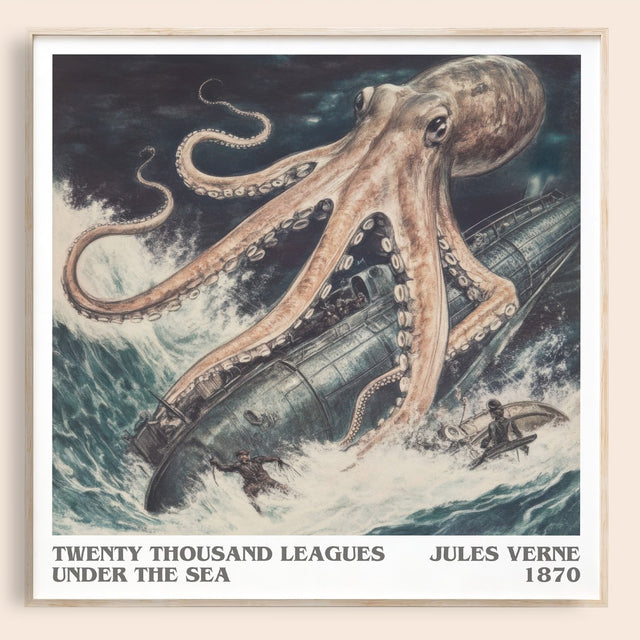 Twenty Thousand Leagues Under the Sea Literary Art Print by J. Verne