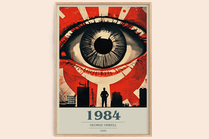 1984 Book Cover Poster by George Orwell (Modern Minimalist style)