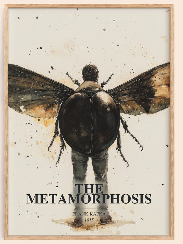 The Metamorphosis watercolour book poster by Frank Kafka – framed literary art print