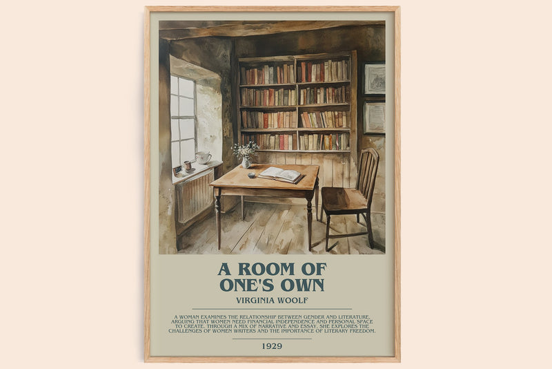 A Room Of One's Own Bookish Wall Art by Virginia Woolf (Modern style)