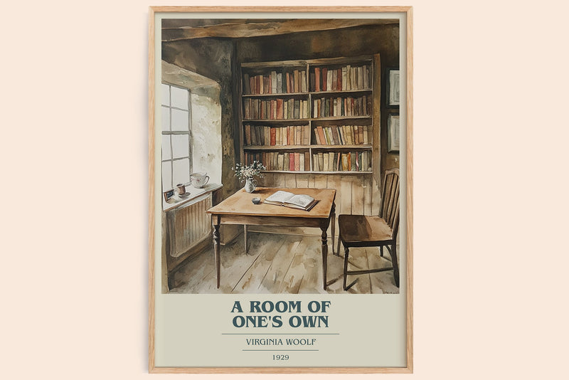 A Room Of One's Own Book Cover Poster by Virginia Woolf (Modern Minimalist style)