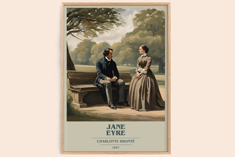 Jane Eyre Book Cover Poster by Charlotte Brontë (Modern Minimalist style)