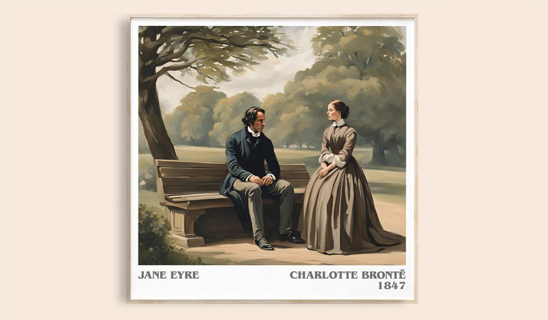 Jane Eyre Literary Art Print by Charlotte Brontë (Square style)