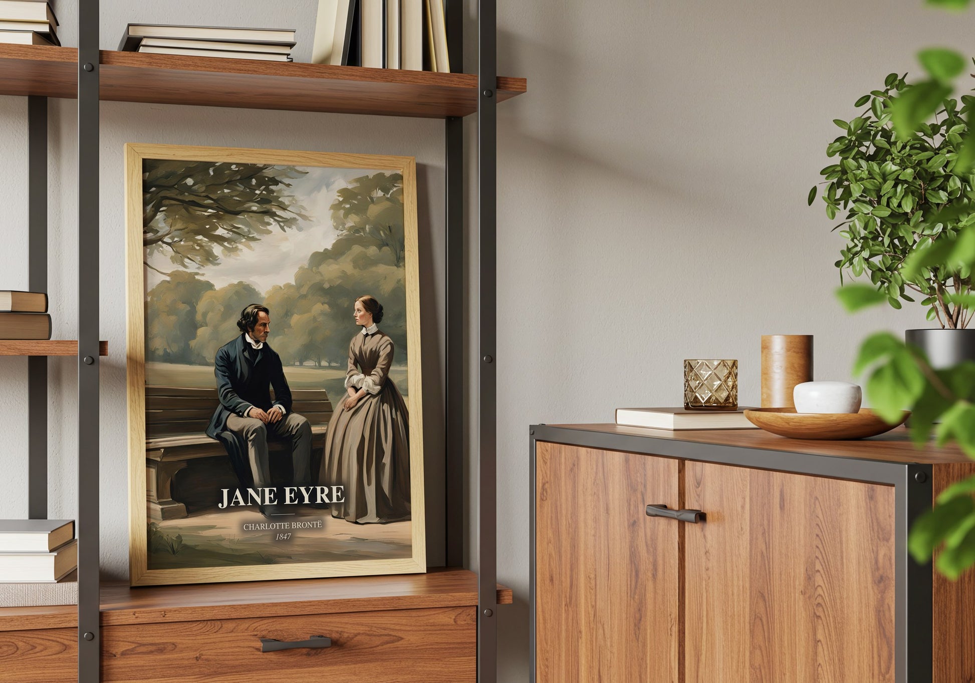 Jane Eyre book watercolour illustration paper finish options – matte satin gloss