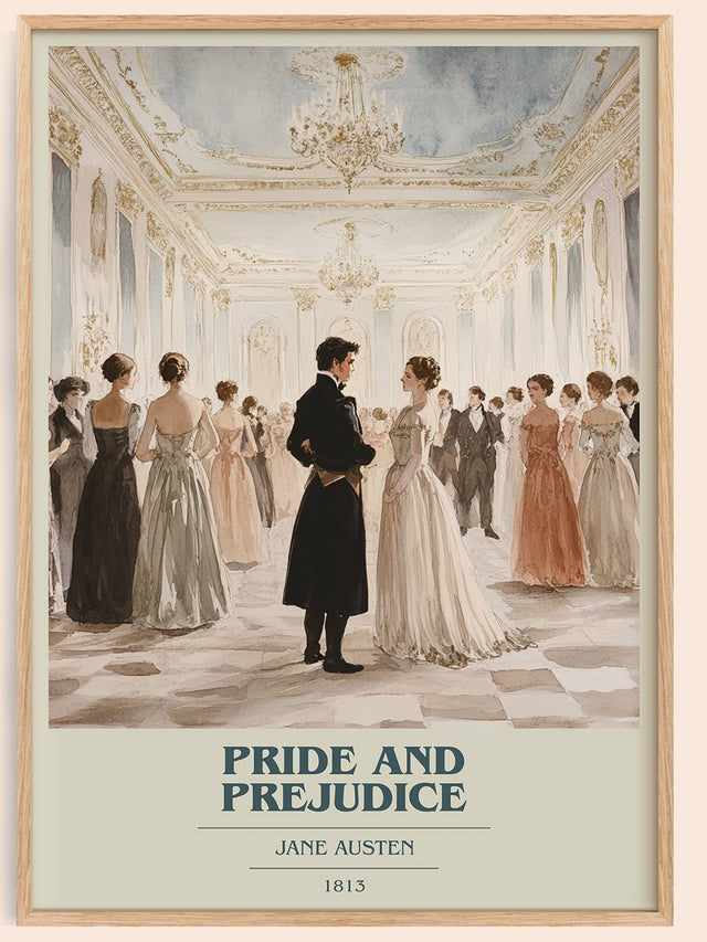 Pride and Prejudice Book Cover Poster by Jane Austen