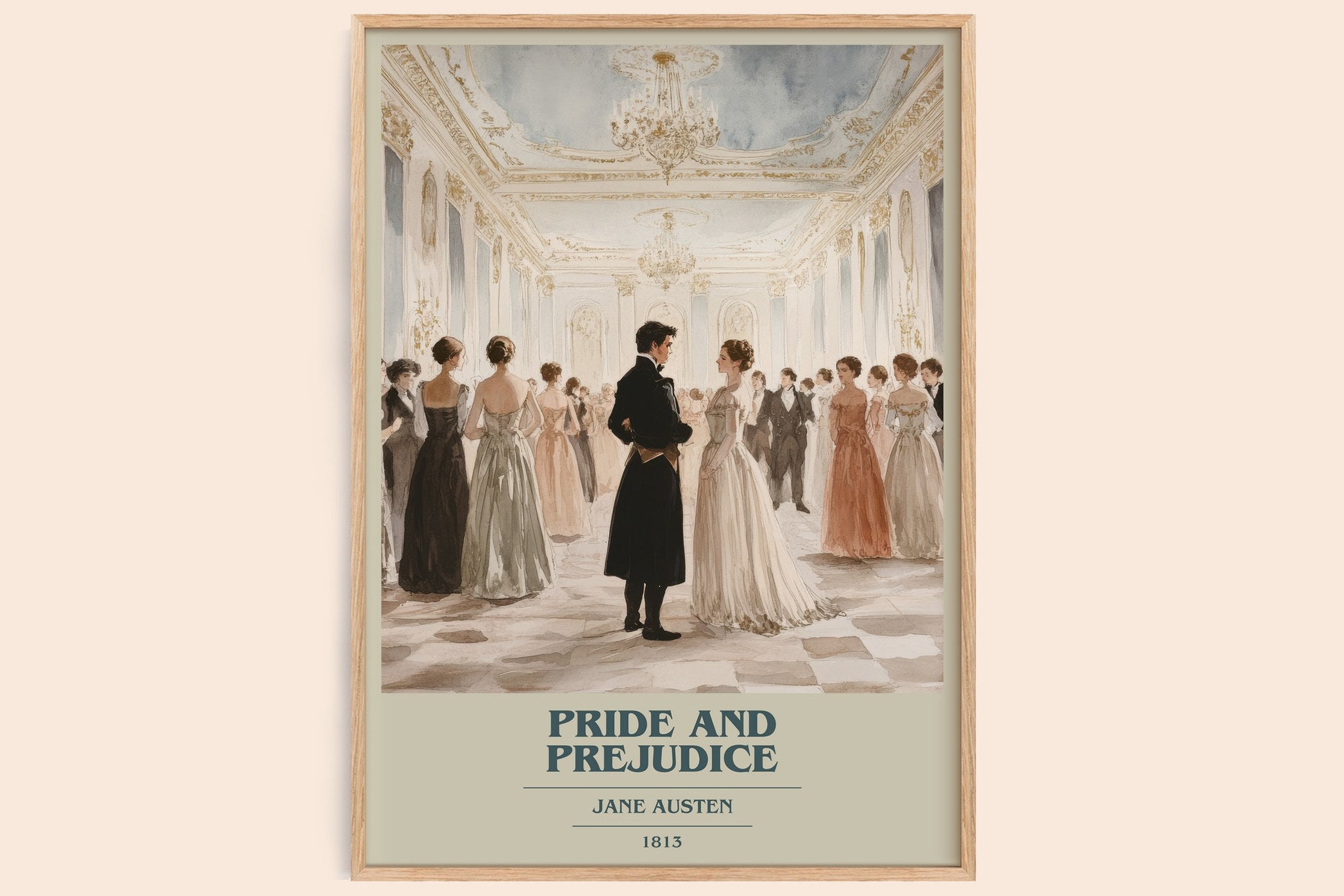 Pride and Prejudice Book Cover Poster by Jane Austen