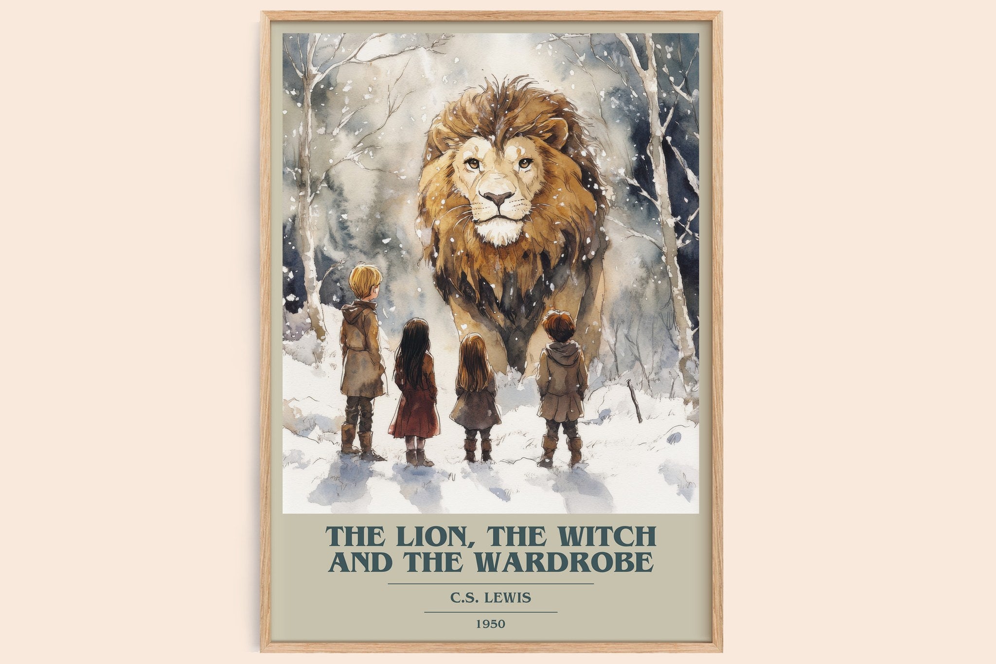The Lion, the Witch and the Wardrobe Book Cover Poster by C. S. Lewis